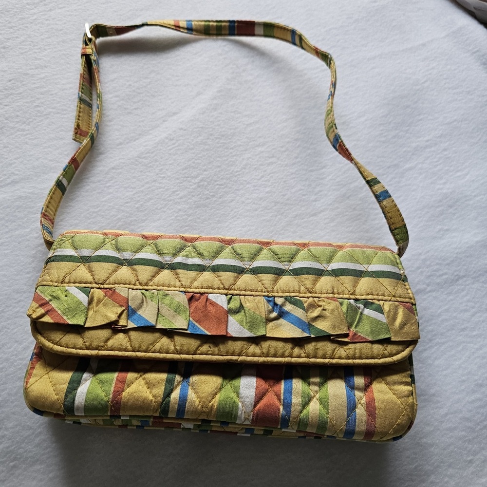 Vera BRADLEY,‎ Carolina Pineapple Stripe, SILK COLLECTION, CLUTCH/ SHOULDER BAG
